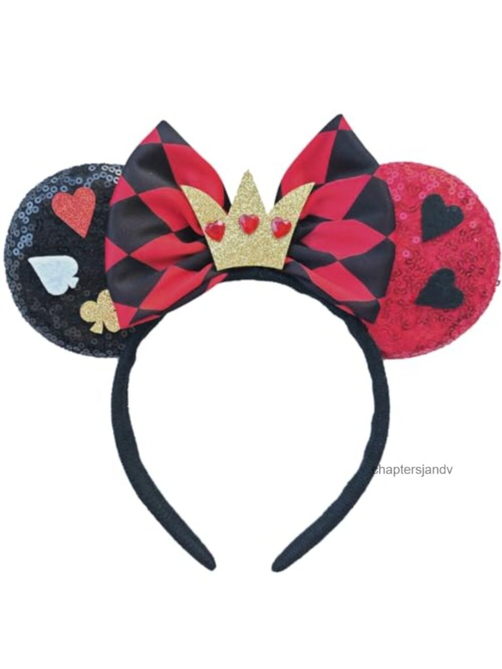 Red Queen Sequin Headband Costume Cosplay Party Hair Accessory